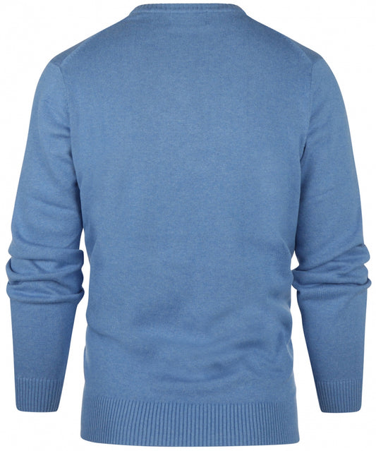 Cotton v-neck sweater | Blue
