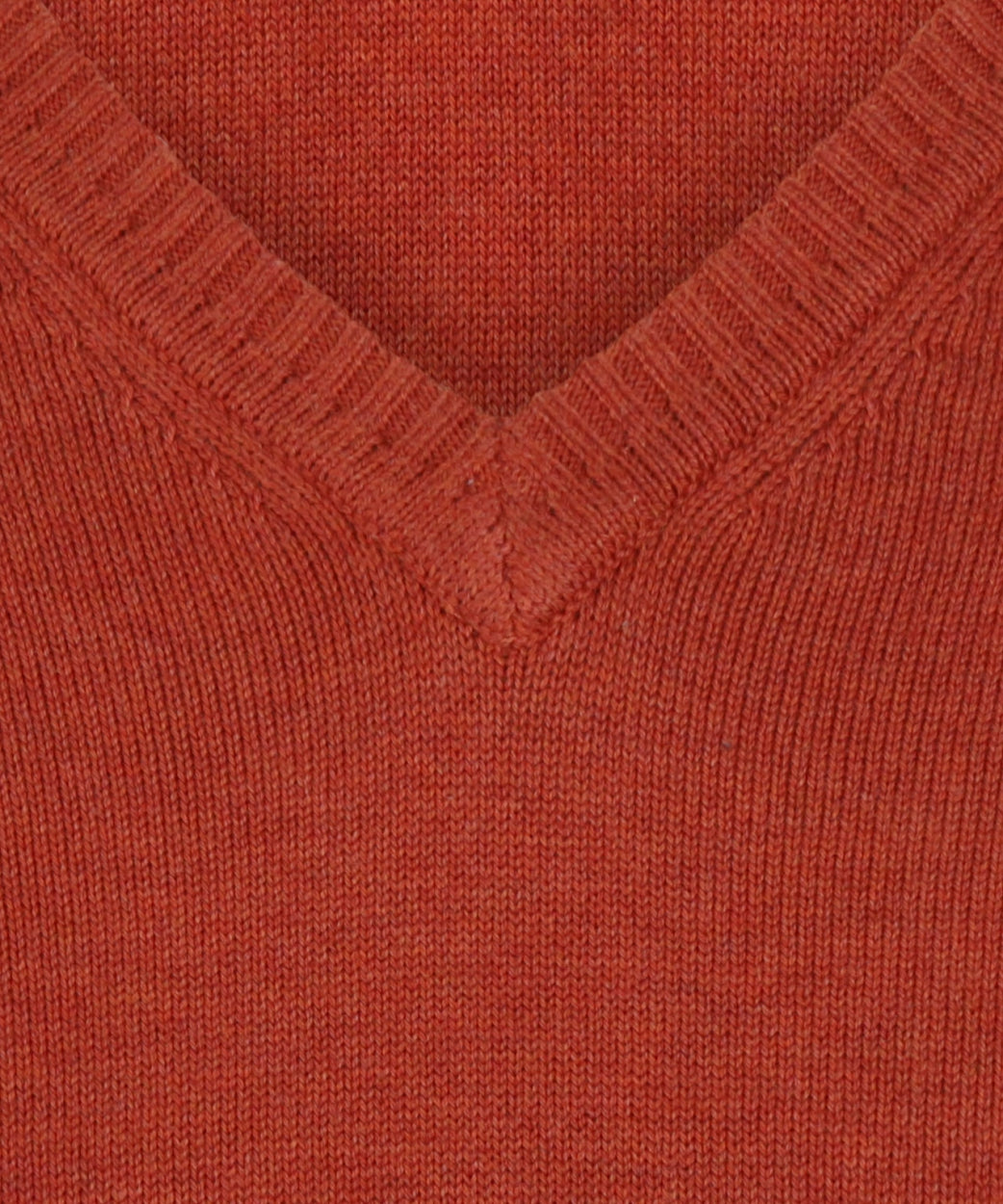 Cotton v-neck sweater | Brown