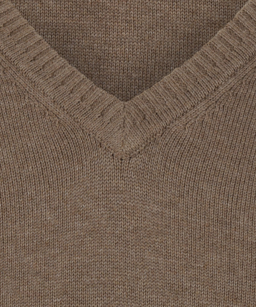 Cotton v-neck sweater | Brown