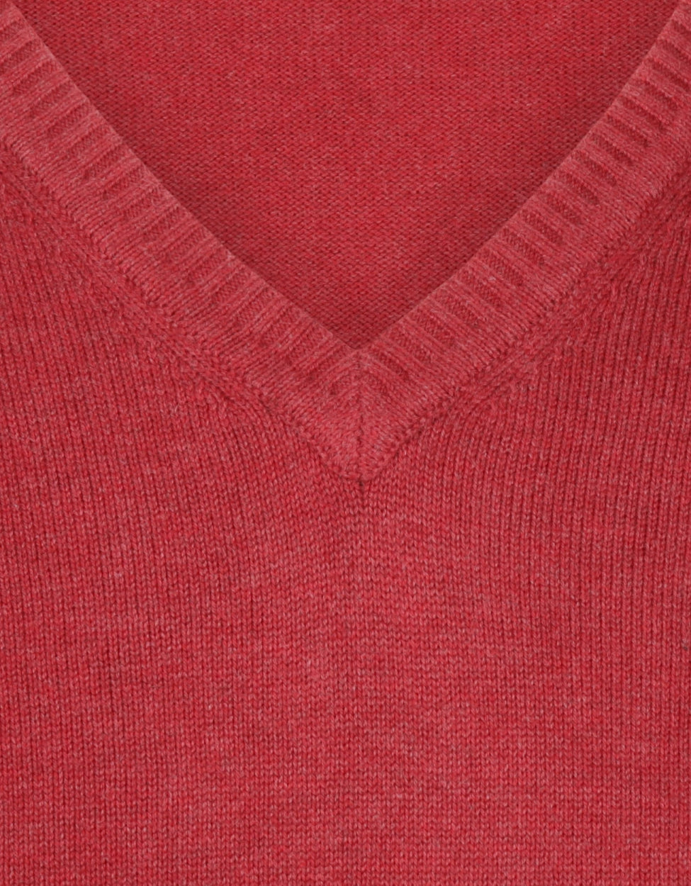 Cotton v-neck sweater | Red