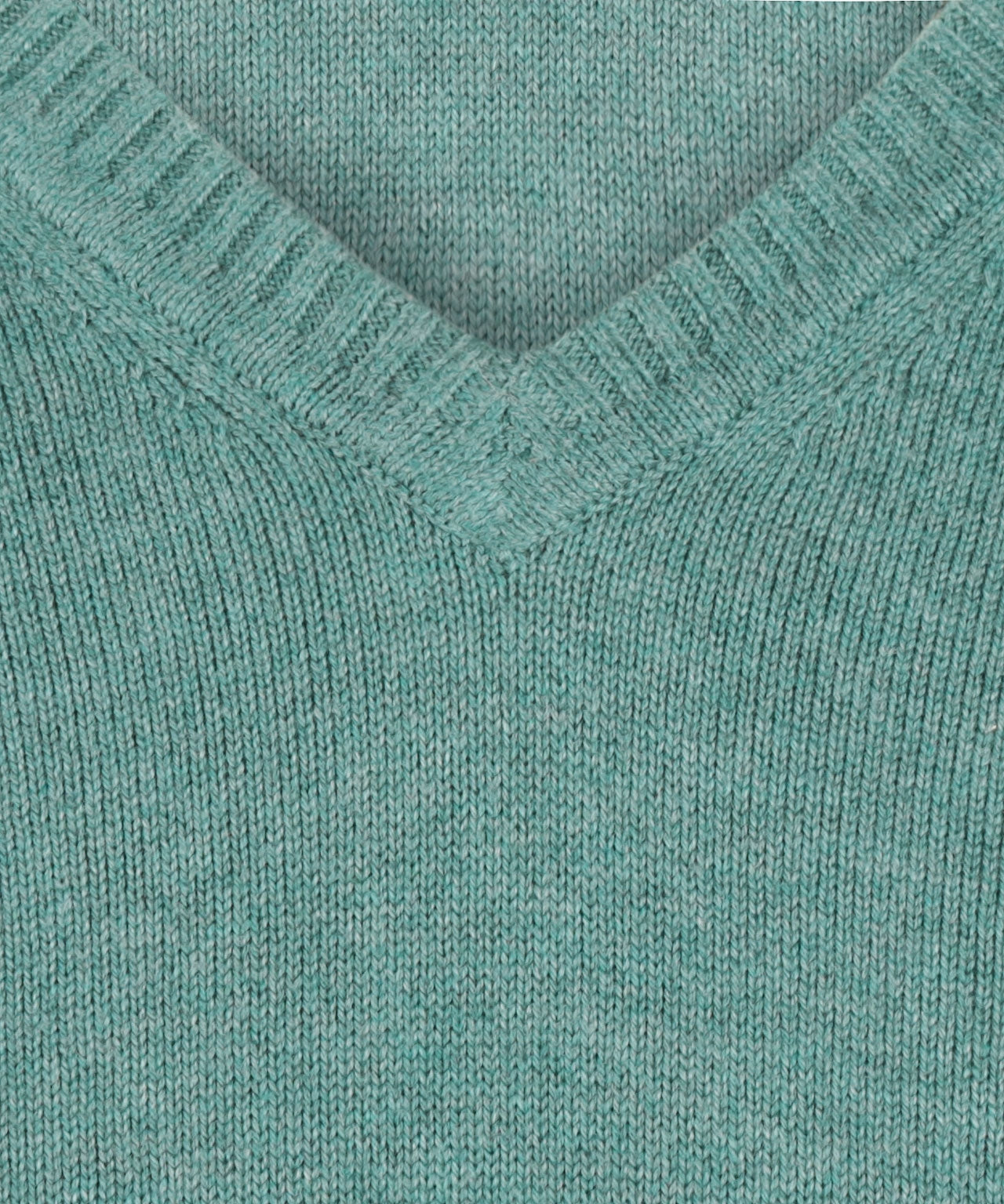 Baumwollpullover mit V-Ausschnitt | Grün