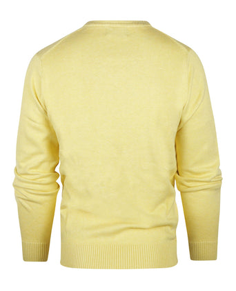 Pullover katoen v-hals | Geel