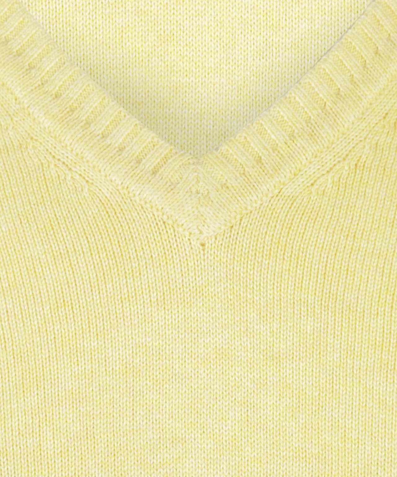 Baumwollpullover mit V-Ausschnitt | Gelb
