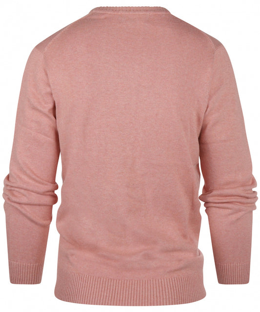 Cotton v-neck sweater | Pink
