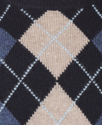 Pullover Ruit ronde hals | Blauw