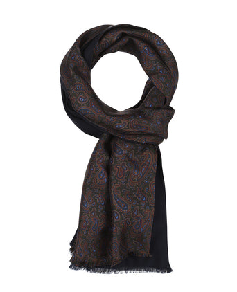 Zijden sjaal met wollen tegenvoering | Groen