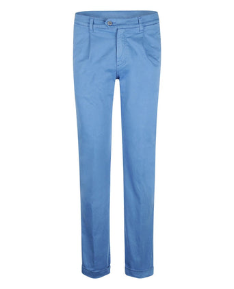Pantalon Boston Bandplooi en Omslag | Blauw