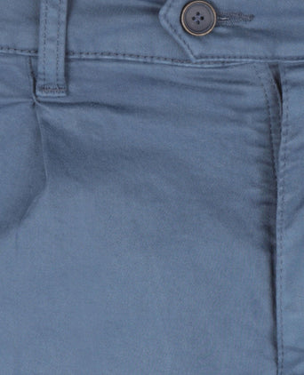 Boston-Hose mit Bundfalten und Umschlag | Blau