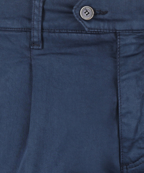 Boston-Hose mit Bundfalten und Umschlag | Blau