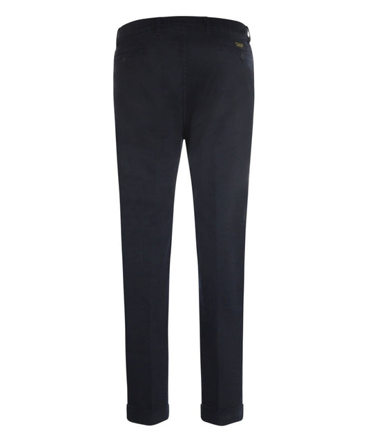 Boston-Hose mit Bundfalten und Umschlag | Marineblau
