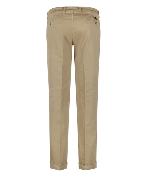 Pantalon Boston Bandplooi en Omslag | Bruin