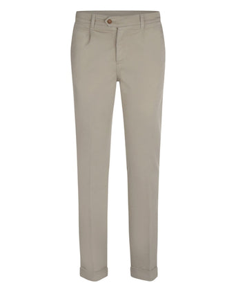 Boston-Hose mit Bundfalten und Umschlag | Braun