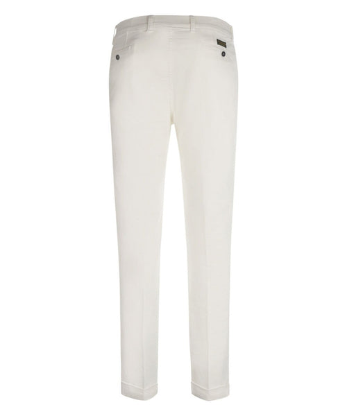 Boston-Hose mit Bundfalten und Umschlag | Weiß