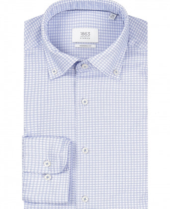 Overhemd katoen button down | Blauw
