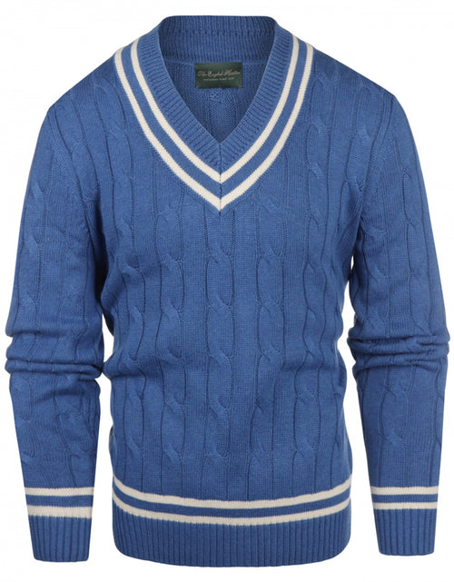 Cricket-Pullover mit V-Ausschnitt | Blau