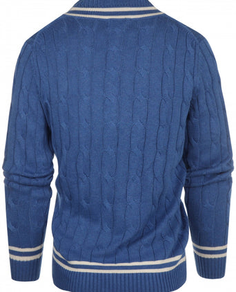 Cricket-Pullover mit V-Ausschnitt | Blau