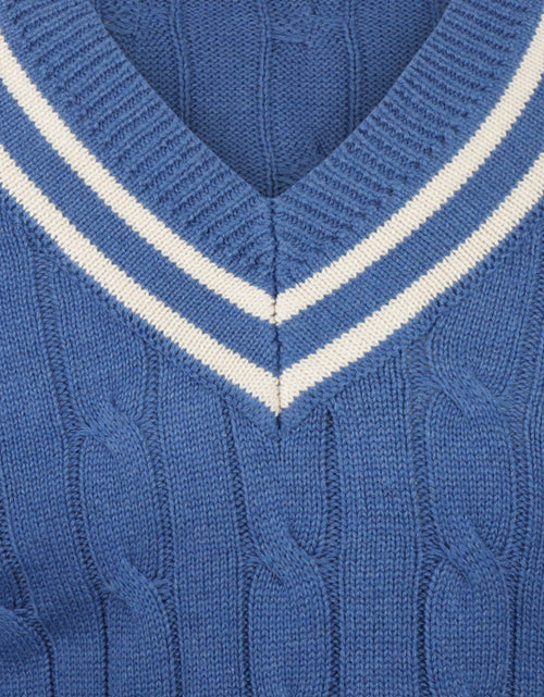 Cricket-Pullover mit V-Ausschnitt | Blau