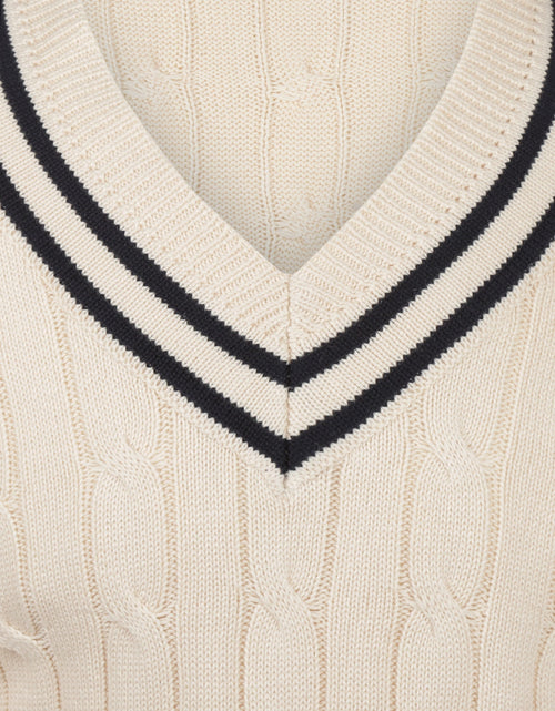 Cricket-Pullover mit V-Ausschnitt | Weiß