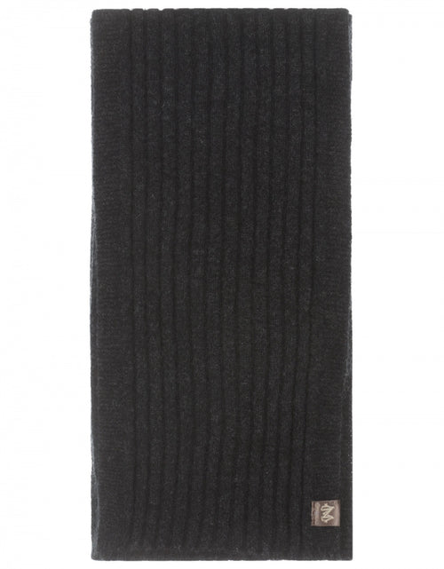 Rib Sjaal merinowol mix 165X16 | Antraciet Grijs