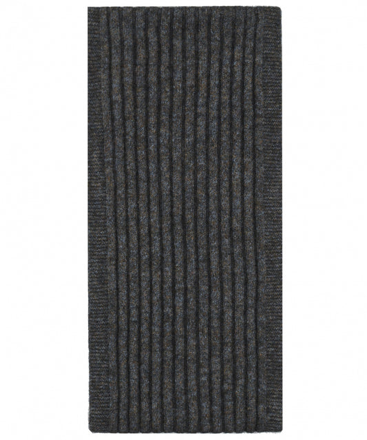 Gerippter Schal aus Merinowollmischung 165x16 | Braun