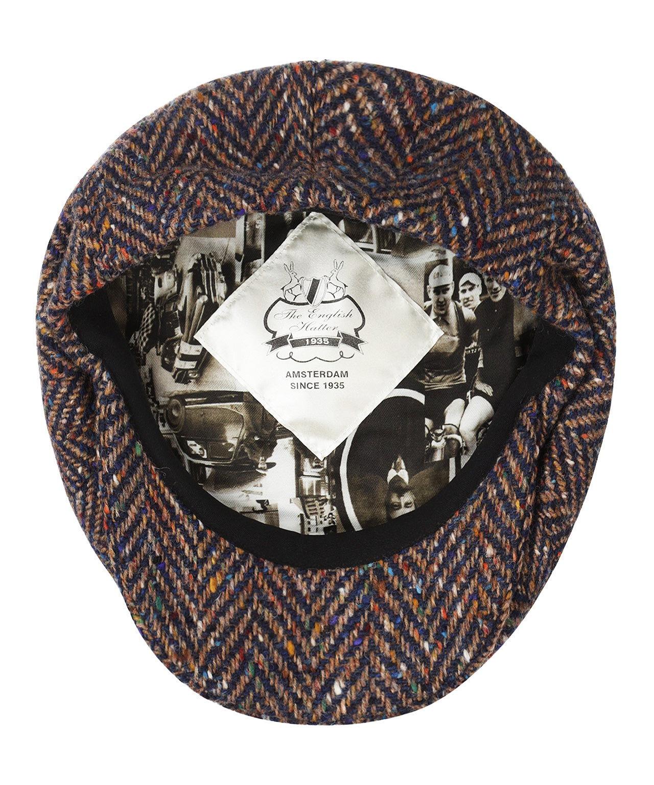 Tweed-Ballonkappe | Blau