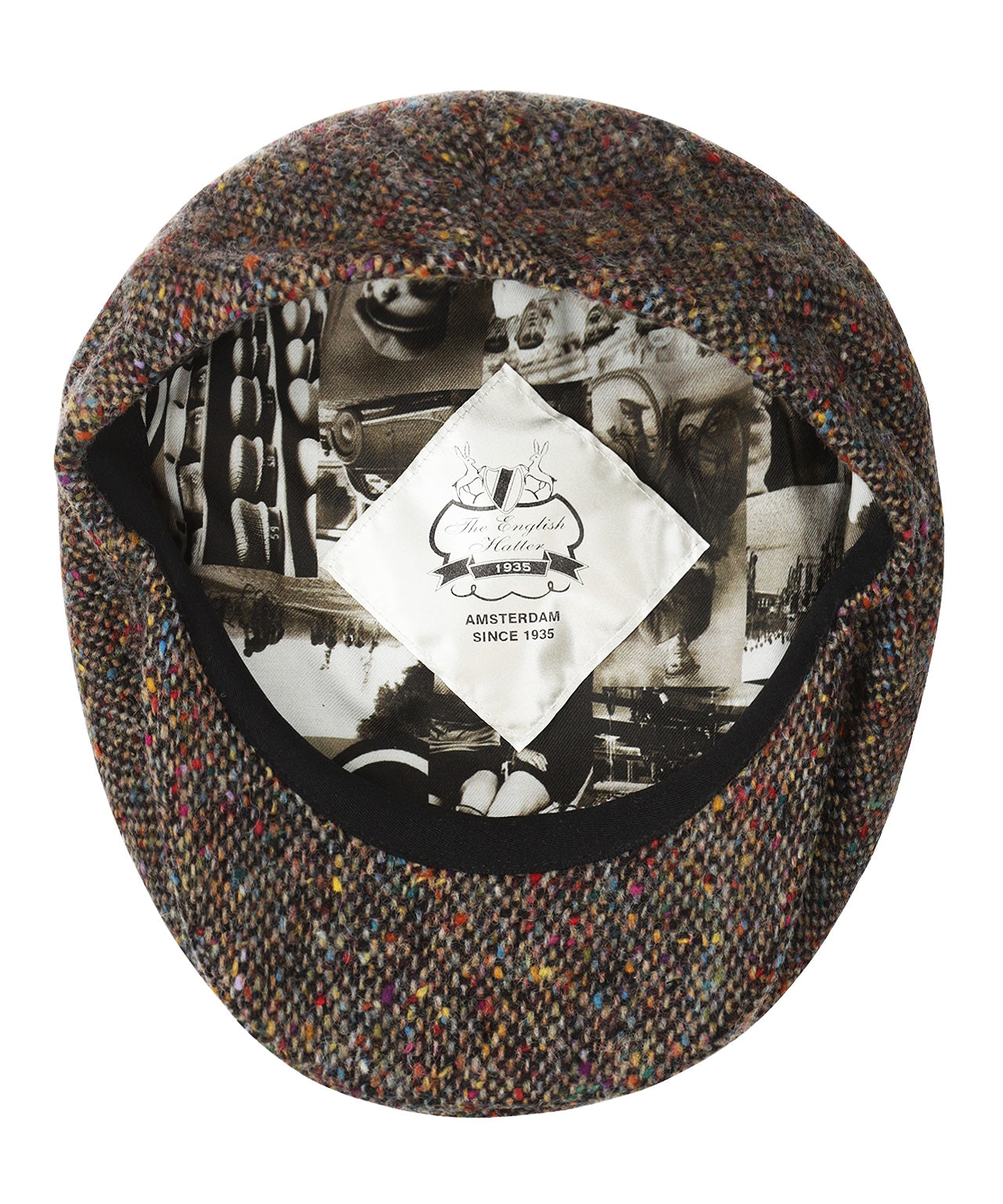 Tweed-Ballonkappe | Braun