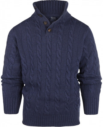 Pullover polo cashmere merino wol | Denim Blauw
