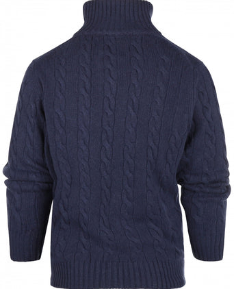 Pullover polo cashmere merino wol | Denim Blauw