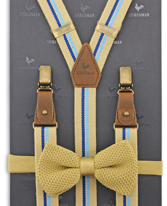 Strik/bretel combi met clips en patten | Bruin