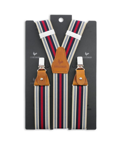 Luxuriöse Lederhosenträger mit Clips und Laschen | Weiß