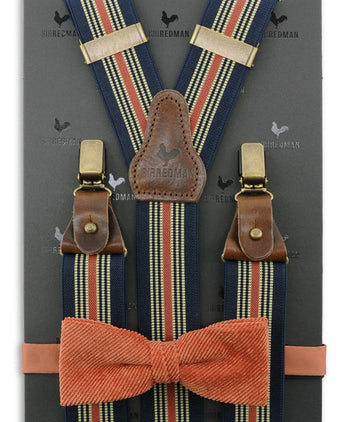 Bretel en strik combi met clips en patten | Blauw