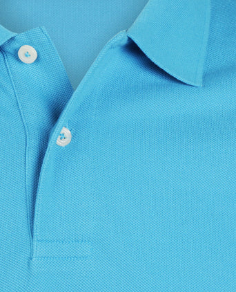 Kurzärmeliges Piqué-Poloshirt | Blau