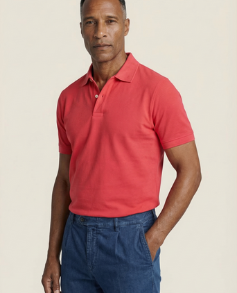 Kurzärmeliges Piqué-Poloshirt | Rot