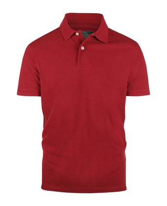 Kurzärmeliges Piqué-Poloshirt | Bordeauxrot