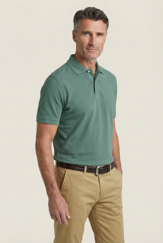 Kurzärmeliges Piqué-Poloshirt | Grün