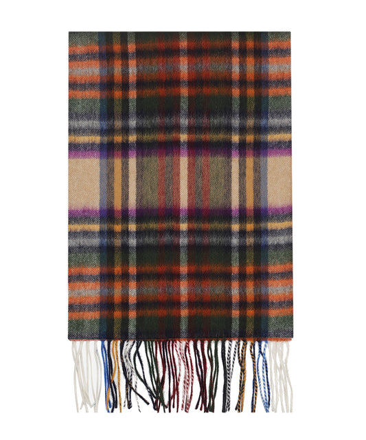 Sjaal Wol/Cashmere 30X190 | Beige Oranje Multi