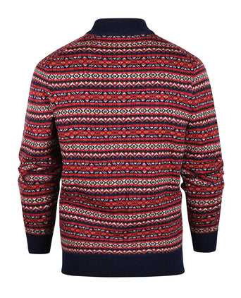 Polo Pullover FairIsle | Denim Blauw