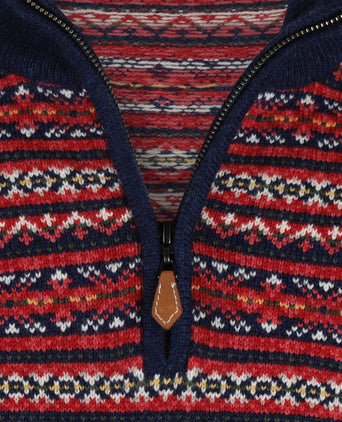 Polo Pullover FairIsle | Denim Blauw