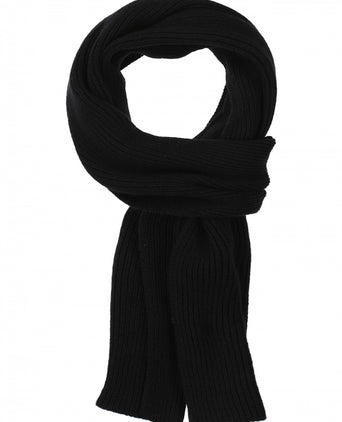WL Cashmere Rib Sjaal | Zwart