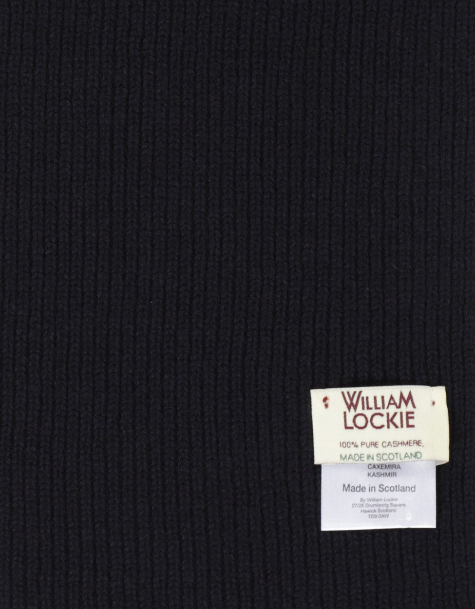 Cashmere Rib Sjaal | Navy Blauw