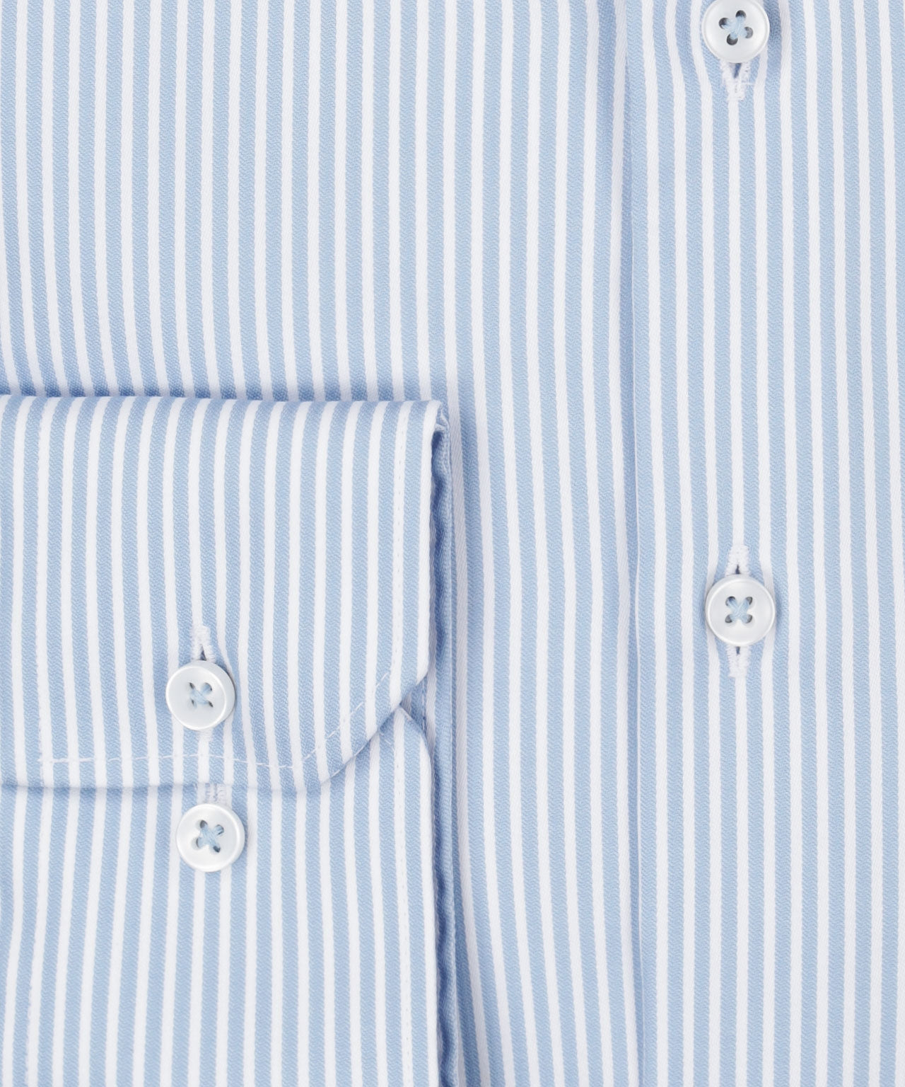 Shirt Katoen | Lichtblauw/Wit mini streep