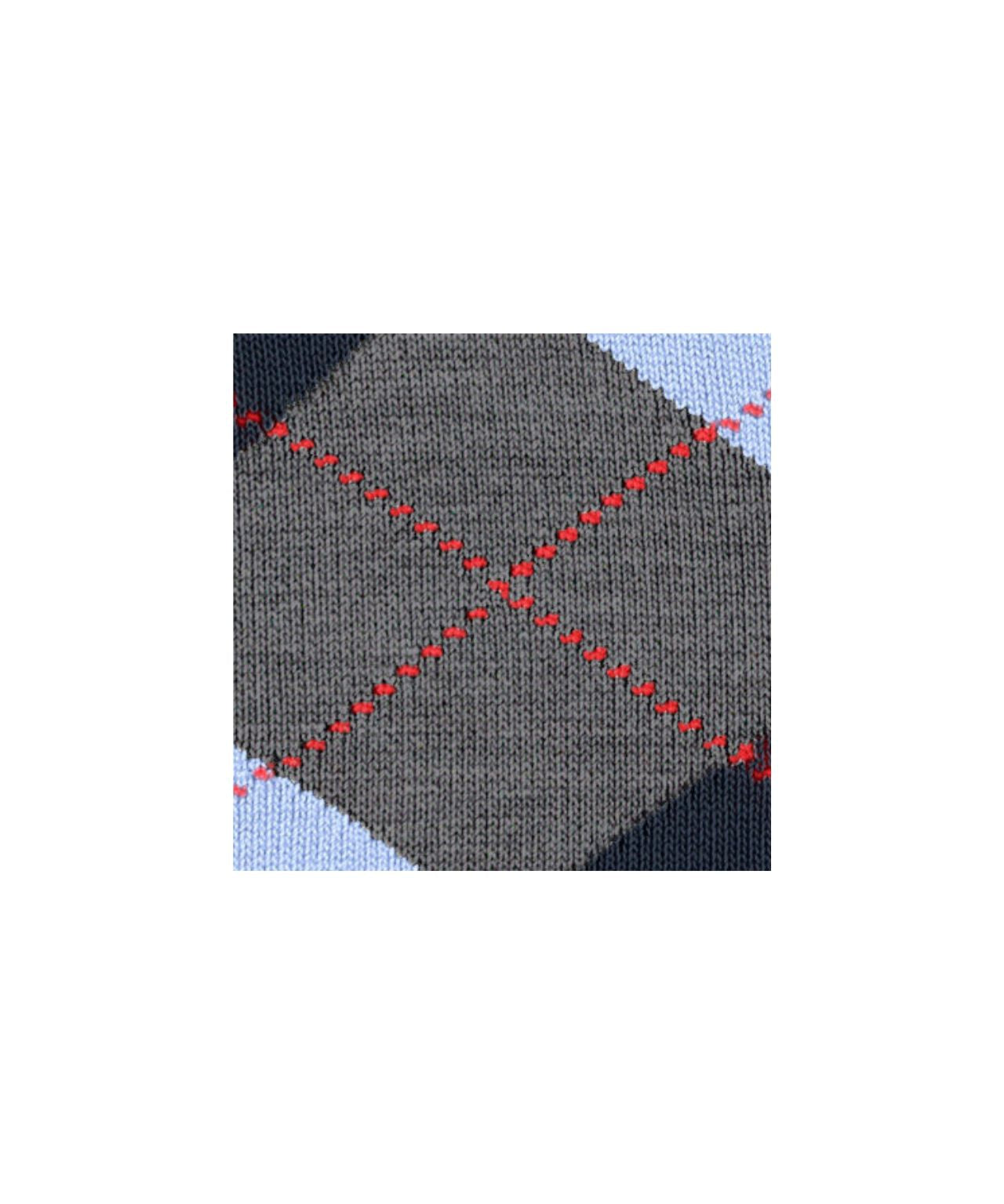 Sok Manchester Kort | Grey/Light Blue diamond check