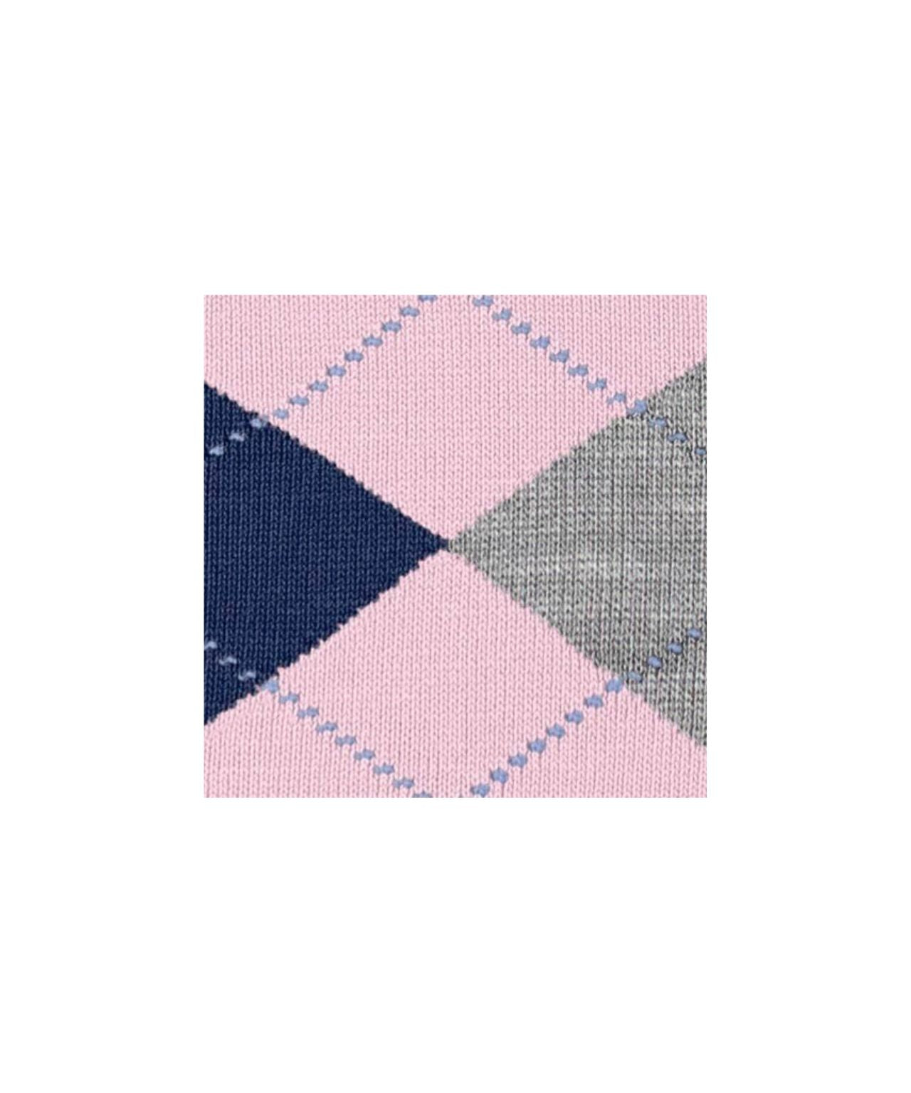 Sok Manchester Kort | Light Pink/Navy/Grey diamond check