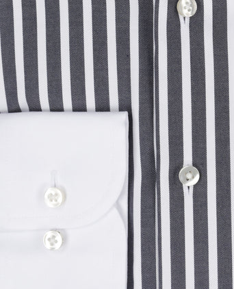 Gestreiftes Hemd mit halbgespreiztem Kragen | Blau