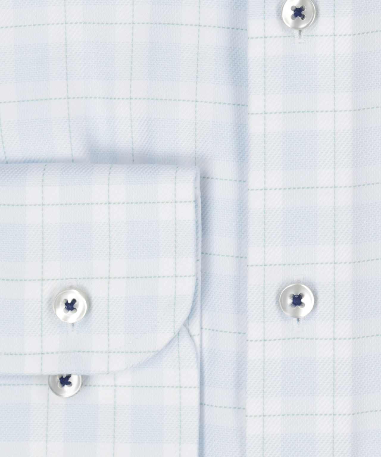Shirt katoen | Combi ruit Lichtblauw/Wit