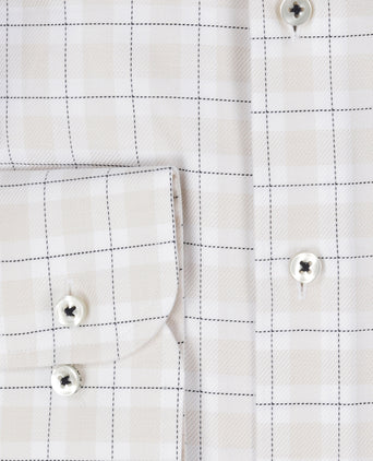 Gestreiftes Hemd mit halbgespreiztem Kragen | Braun