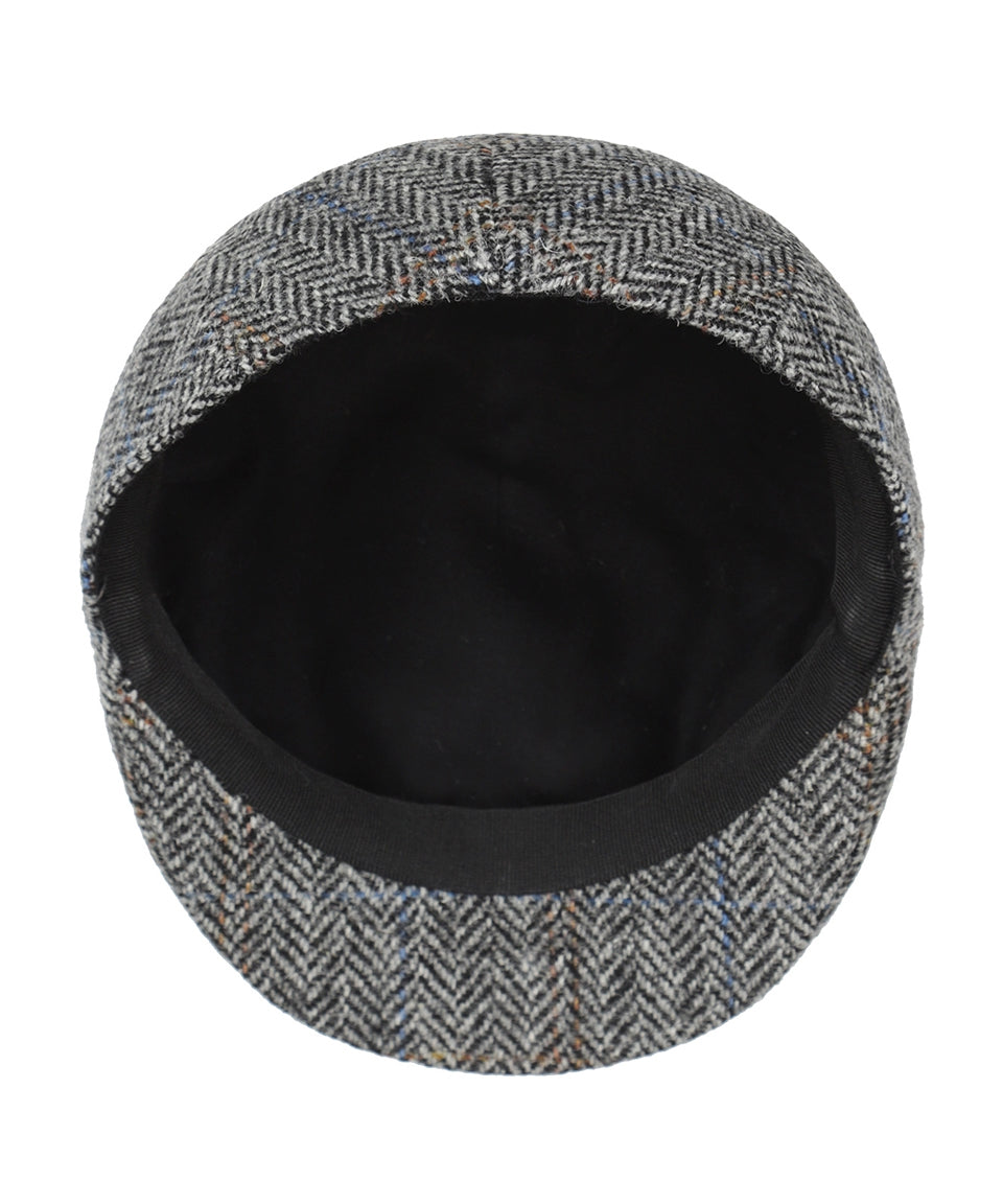Jockey Tweed Cap | Grijs Herringbone Tweed