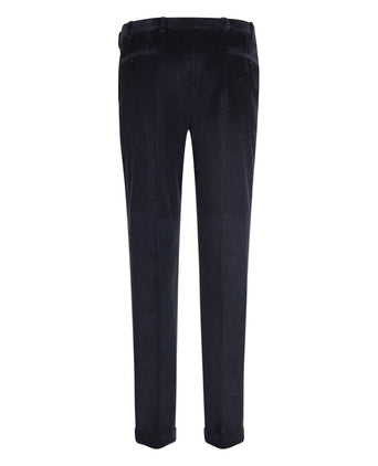 Corduroy Pantalon Brede Rib | Navy Blauw