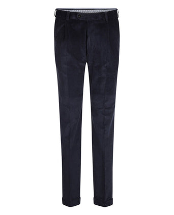 Corduroy Pantalon Brede Rib | Navy Blauw