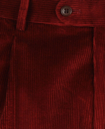 Corduroy Pantalon Brede Rib | Bordeaux Rood